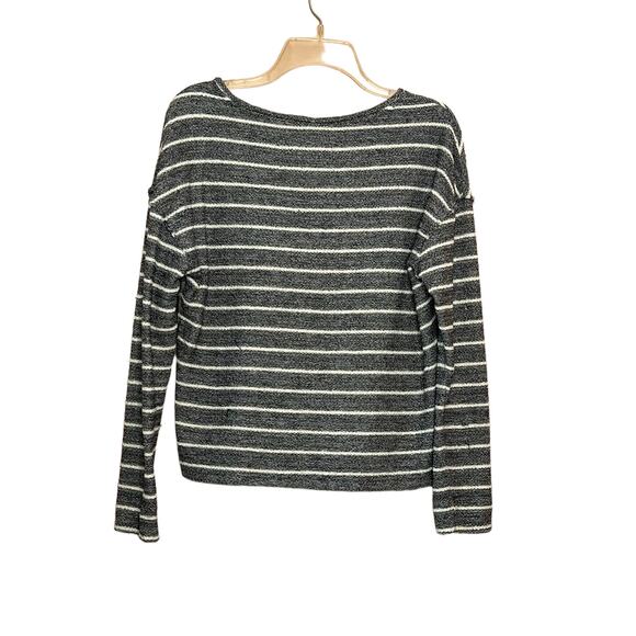 Anthropologie Devin Textured Sweatshirt Toned Grey Striped Sweater sz medium - Picture 7 of 14